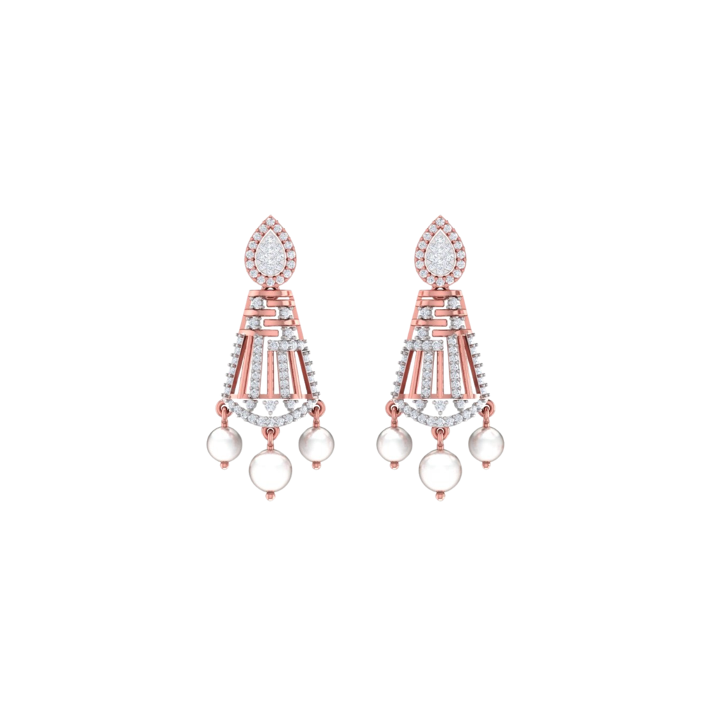 CZ Elegance Cluster Setting Heavily Embellished Jewellery Set